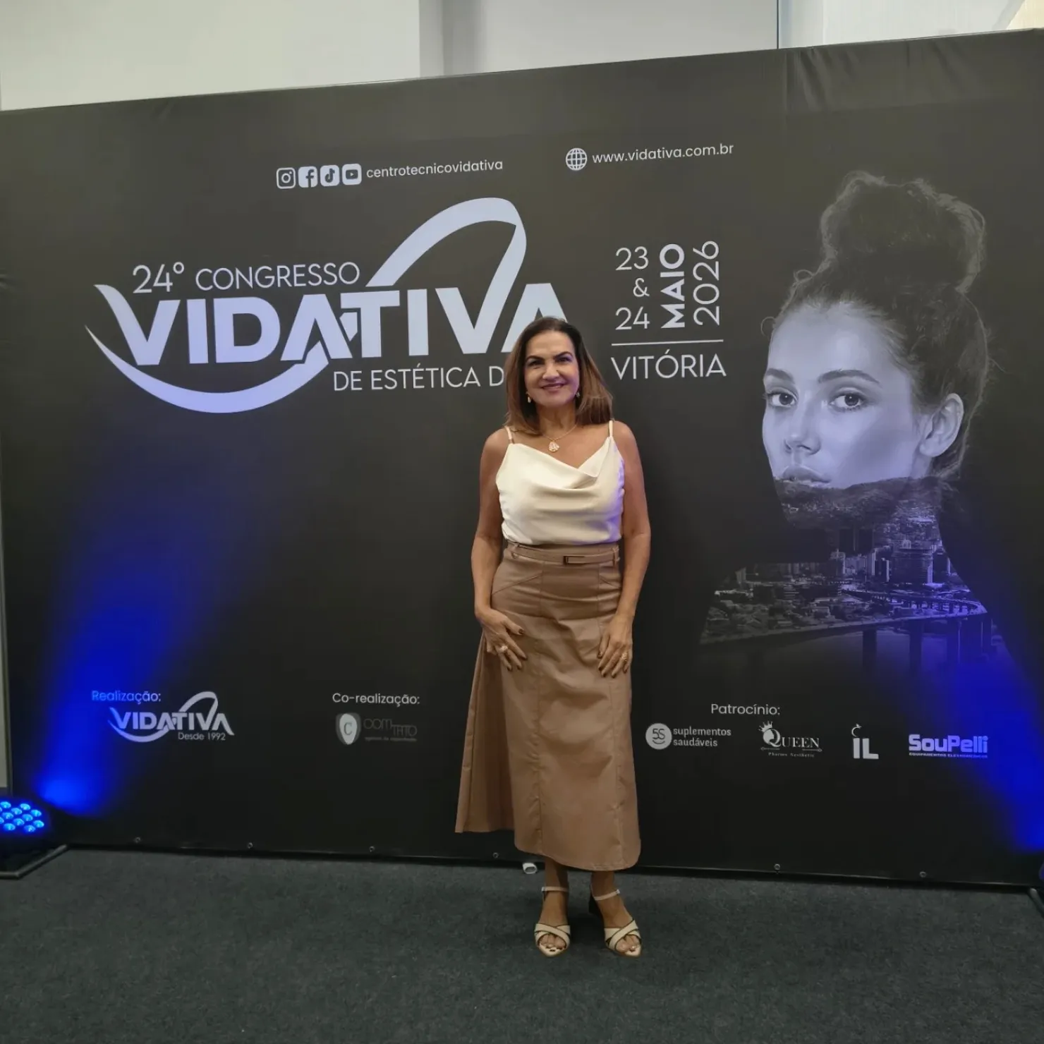 Ângela Meneghel no Congresso Vidativa de Estética, em Vitória